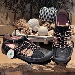 NWT JBU by Jambu Womens Black/Pink Eco Vegan Water Ready Sneakers (Size 9.5)